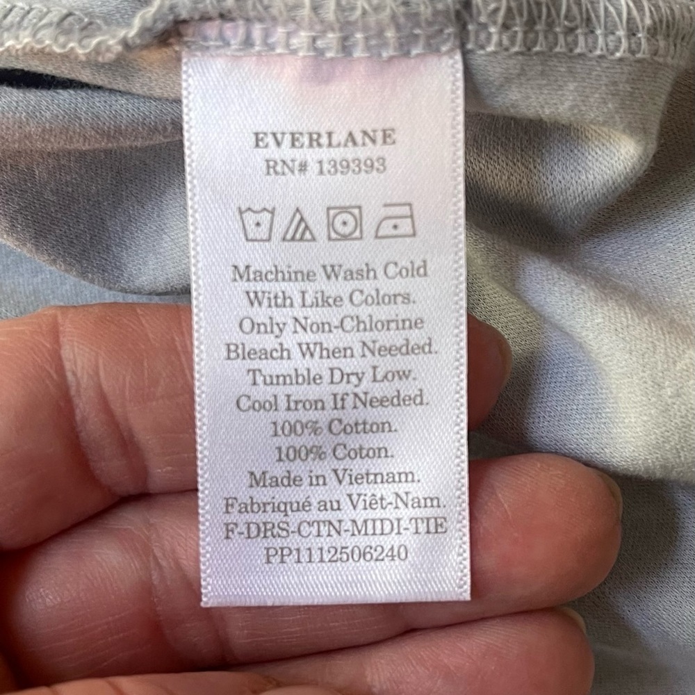 Everlane The Luxe Cotton Tie Front Tee Midi Dress Size Medium - Picture 7 of 7